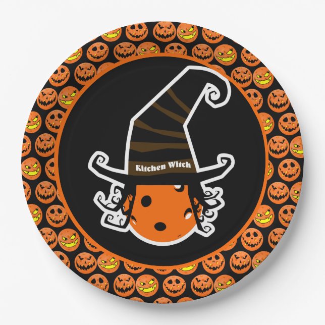 Prato De Papel Feiticeira de bruxa-de-bruxa (Frente)