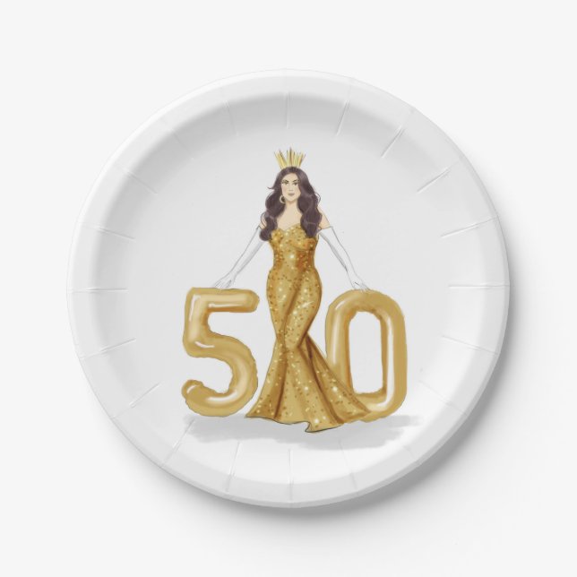 Prato De Papel feliz 50 anos (Frente)