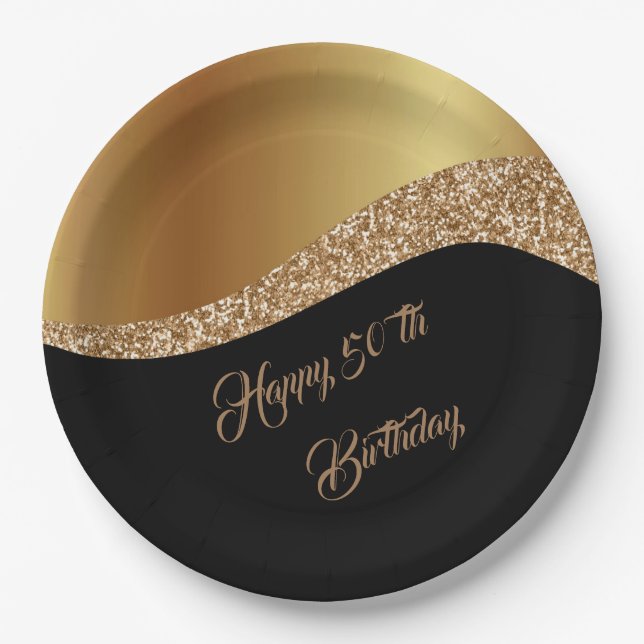 Prato De Papel Feliz 5 de aniversário (Frente)