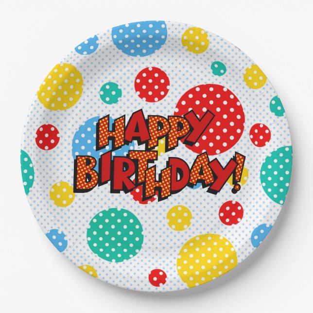 Prato De Papel Feliz aniversário (Frente)