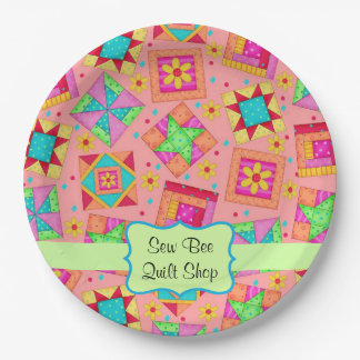 Prato De Papel Feliz aniversario alaranjado de nome de bloco da