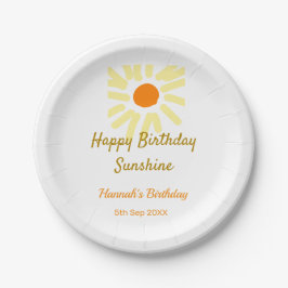 Prato De Papel Feliz aniversário amarelo laranja aniversário boh