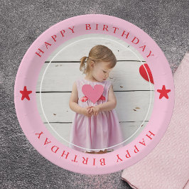 Prato De Papel Feliz Aniversário Com Foto