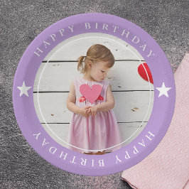 Prato De Papel Feliz Aniversário Com Foto