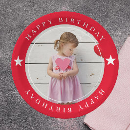 Prato De Papel Feliz Aniversário Com Foto