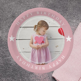 Prato De Papel Feliz Aniversário Com Foto