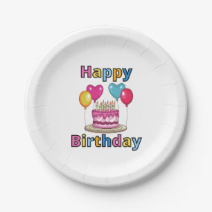 Prato De Papel Feliz Aniversário de Placas