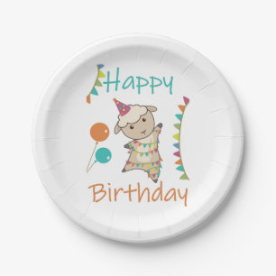 Prato De Papel Feliz Aniversário Deseja Que Você Obedeça Anima