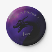 Feliz Aniversário do Dragão Luz Roxo Mítico