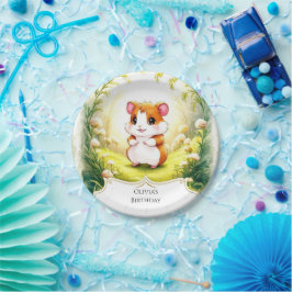 Prato De Papel Feliz Aniversário do Hamster Meadow