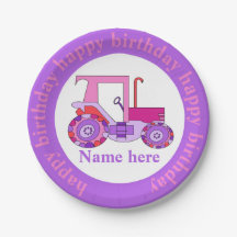 Feliz Aniversário do Pink Girly Trator