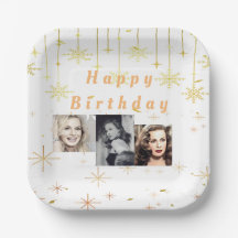 Feliz aniversário Dourado Glitter todos os anos