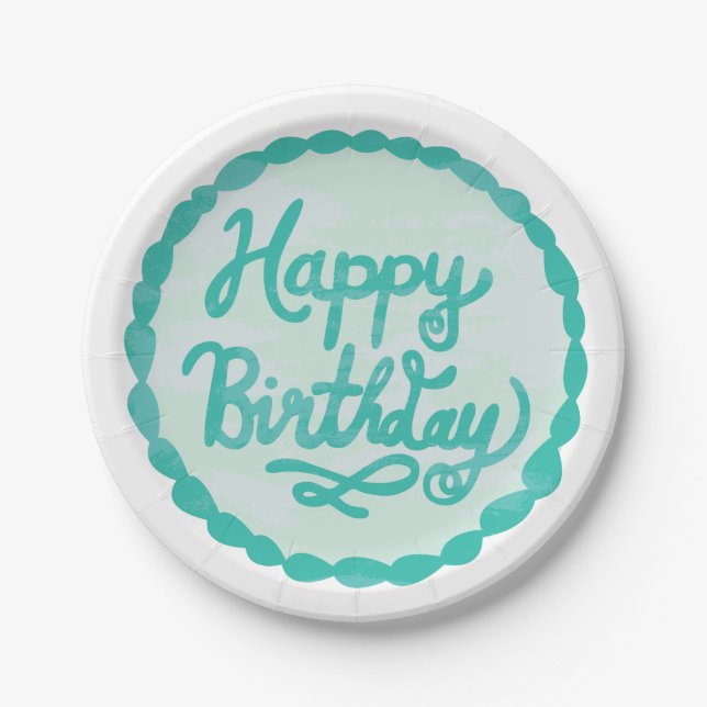Prato De Papel Feliz Aniversário - Mão Letícia (Frente)