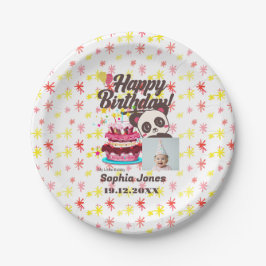 Prato De Papel Feliz Aniversário, Meu Bebê - Foto Personalizada/