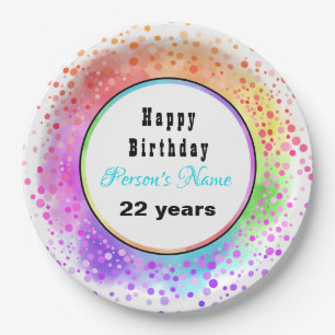 Prato De Papel Feliz Aniversário Placas de Papel Pastel - HAMbyWG