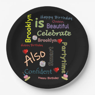 Prato De Papel Feliz Aniversário Planta Brooklyn