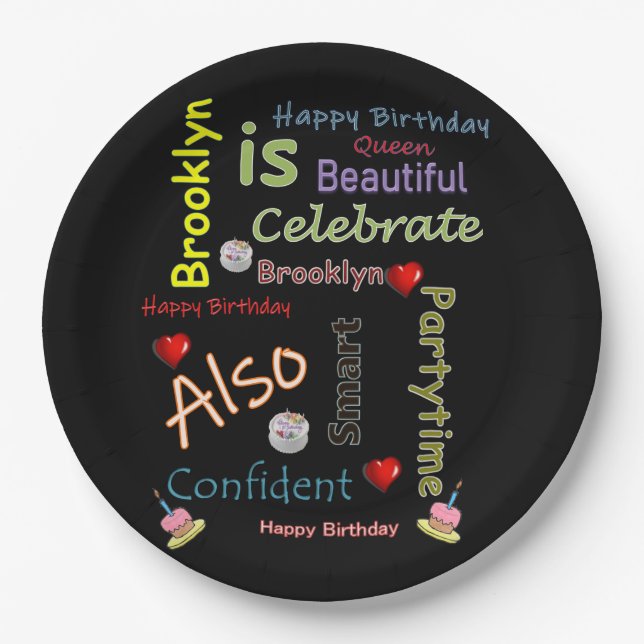 Prato De Papel Feliz Aniversário Planta Brooklyn (Frente)