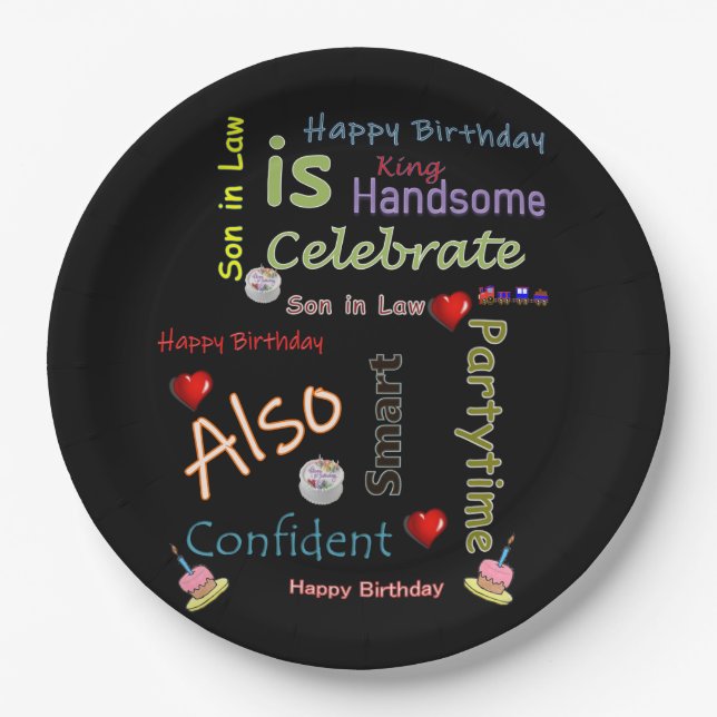 Prato De Papel Feliz Aniversário Põe Filho na Lei (Frente)