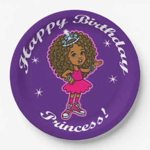Prato De Papel Feliz aniversário, Princesa!