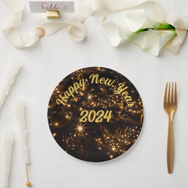 Prato De Papel Feliz ano novo (Casamento)