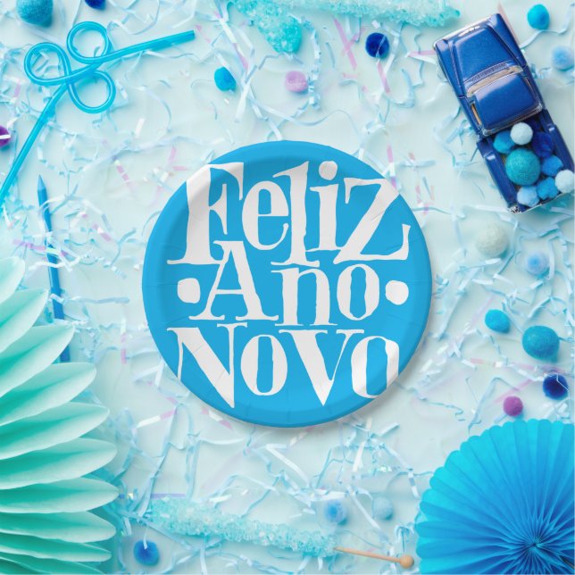 Prato De Papel Feliz Ano Novo (Festa)