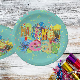 Prato De Papel Feliz ano novo festivo