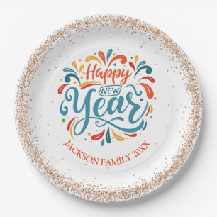 Prato De Papel Feliz ano novo Personalizado