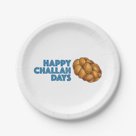 Prato De Papel Feliz Challah Days Hanukkah Chanukah Foliday