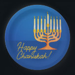 Prato De Papel Feliz Chanukah! Candelabro<br><div class="desc">Feliz Chanukah! Menorah Paper Plates</div>