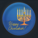Prato De Papel Feliz Chanukah! Candelabro<br><div class="desc">Feliz Chanukah! Menorah Paper Plates</div>