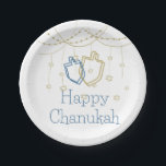 Prato De Papel Feliz Chanukah Paper Plates<br><div class="desc">Celebrar Chanukah com estas Felizes placas de papel Chanukah!</div>