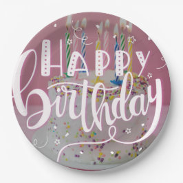 Prato De Papel Feliz conceito de aniversário