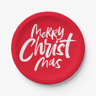Prato De Papel Feliz Cristã de Natal, Linguagem Religiosa de Verm