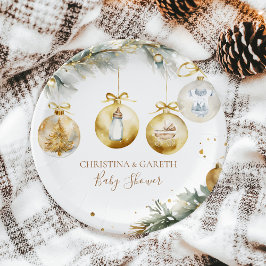 Prato De Papel Feliz de Natal Boho Pequeno Chá de fraldas