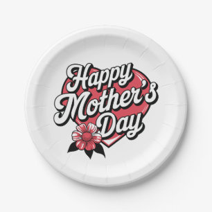 Prato De Papel Feliz dia de as mães