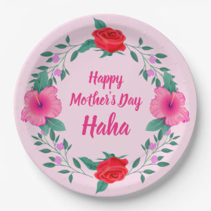 Prato De Papel Feliz Dia de as mães Editar Nome Japonês Haha