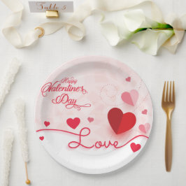 Prato De Papel Feliz dia de os namorados moderno