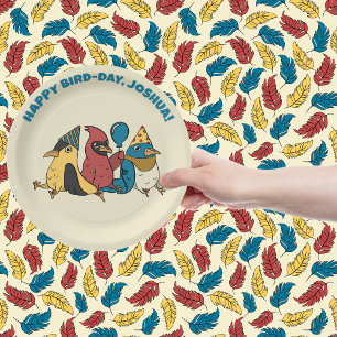 Prato De Papel Feliz Dia de Pássaro Pássaros Cartoon Ameaçaram An