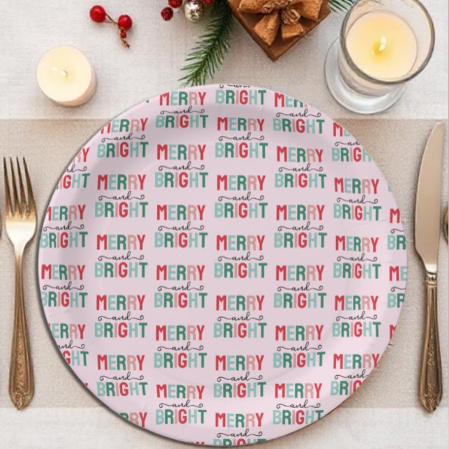 Prato De Papel Feliz e Natal brilhante (Criador carregado)