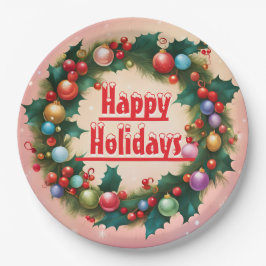 Prato De Papel Feliz Feriados Feriados Fúria Neve de Natal Colori