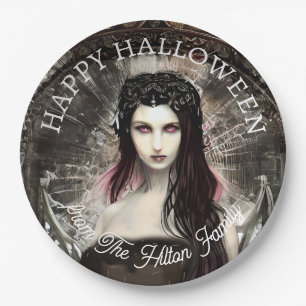 Prato De Papel Feliz Halloween Anjo Caído Steampunk Gótico