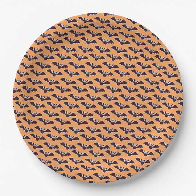 Prato De Papel Feliz Halloween Black Paper Plates (Frente)