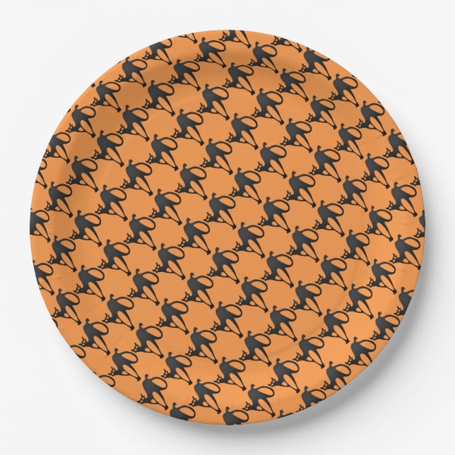 Prato De Papel Feliz Halloween Black Paper Plates (Frente)