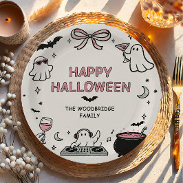 Prato De Papel Feliz Halloween Desenhado à Mão