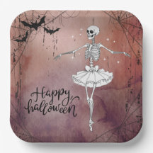 Feliz Halloween Skeleton Ballerina Red Potion