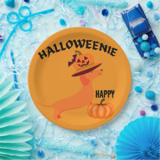 Prato De Papel Feliz Halloweenie Harley