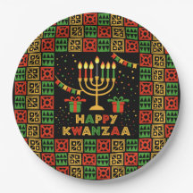 Feliz Kwanzaa Velas Vermelhas Preto Verde Amarelo 
