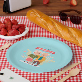 Prato De Papel Feliz Livro de Palavras do Dia dos Avós