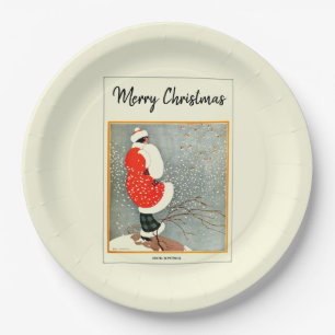 Prato De Papel Feliz Natal 1914 - Snow Bunting