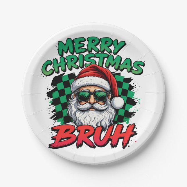 Prato De Papel Feliz Natal Bruh (Frente)